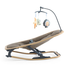 BabyStyle Oyster Rocker (Mink) - side view, showing the curved rocking base