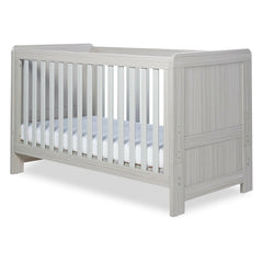 Ickle Bubba Pembrey Cot Bed - Ash Grey - quarter view (mattress not included, available separately)