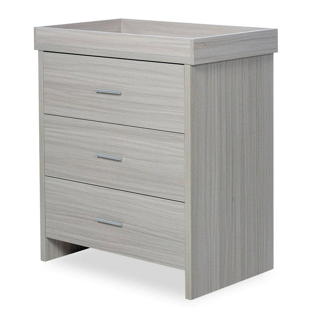 Ickle Bubba Pembrey Changing Unit - Ash Grey - quarter view, with changing top fitted