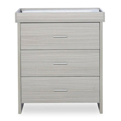 Ickle Bubba Pembrey Changing Unit - Ash Grey - front view, with changing mat (not included)
