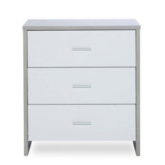 Ickle Bubba Pembrey Changing Unit - Ash Grey & White - front view, with changing top removed