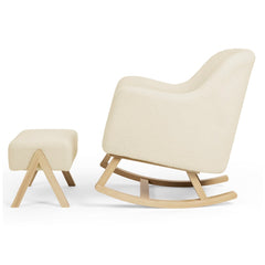 Ickle Bubba Roxby Nursery Chair with Stool - Cloud - side view, rocking