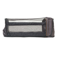 Bizzi Growin Baby Travel Crib Changing Bag - RUCPOD® (Windsor Grey) - showing the crib with the mosquito net
