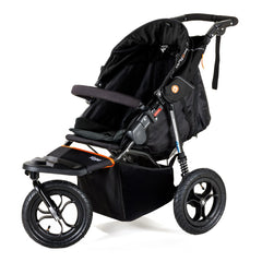 Out n About Nipper v5 Baby Pushchair (Summit Black) - showing the forward-facing pushchair with the hood lowered and seat reclined