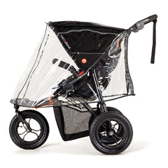 Out n About Nipper v5 Baby Pushchair (Summit Black) - showing the pushchair wearing the included rain cover