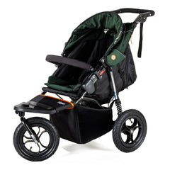 Out n About Nipper v5 Baby Pushchair (Sycamore Green) - showing the forward-facing pushchair with the hood lowered and seat reclined