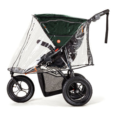 Out n About Nipper v5 Baby Pushchair (Sycamore Green) - showing the pushchair wearing the included rain cover