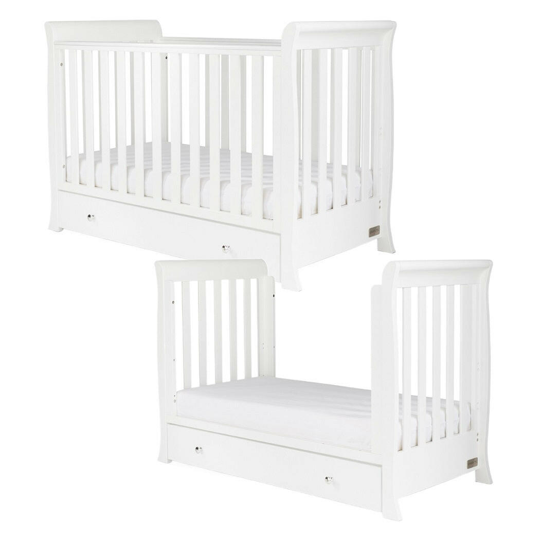 Ickle Bubba Snowdon MINI 4-in-1 Cot Bed & Drawer - White - cot and junior bed (mattress not included, available separately)