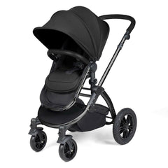 Ickle Bubba Stomp LUXE Travel System - Black/Midnight/Black - showing the pushchair in forward-facing mode