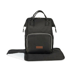 Ickle Bubba Stomp LUXE Travel System - Black/Woodland/Black - showing the included rucksack changing bag with changing mat