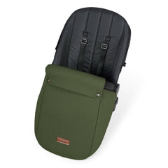 Ickle Bubba Stomp LUXE Travel System - Black/Woodland/Black - showing the included matching footmuff