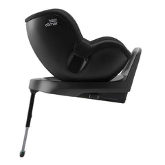 Britax Swingfix M Plus i-Size Rotating Car Seat - Space Black - side view, rear-facing and reclined