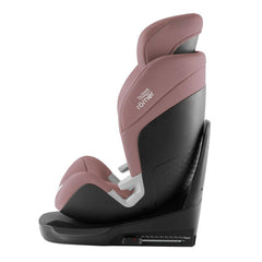 Britax Swivel 360 Rotating Car Seat - Dusty Rose - side view, booster seat upright