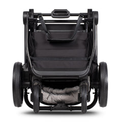 Venicci Tinum EDGE 3-in-1 Travel System with ISOFIX Base (Raven) - showing the pushchair folded (folds with the seat unit attached)