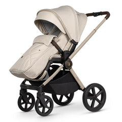 Venicci Upline 2 Pushchair - Stone Beige - forward-facing with footmuff