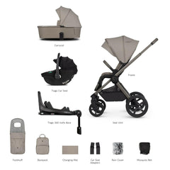 Venicci Upline 2 - Taupe - 3in1 Travel System with 360 ISOFIX Base - included items