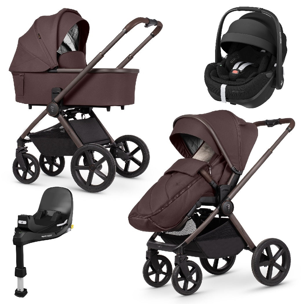 Venicci Upline 2 - SE Burgundy - 3in1 Travel System with Maxi-Cosi Pebble 360 Pro² and Base