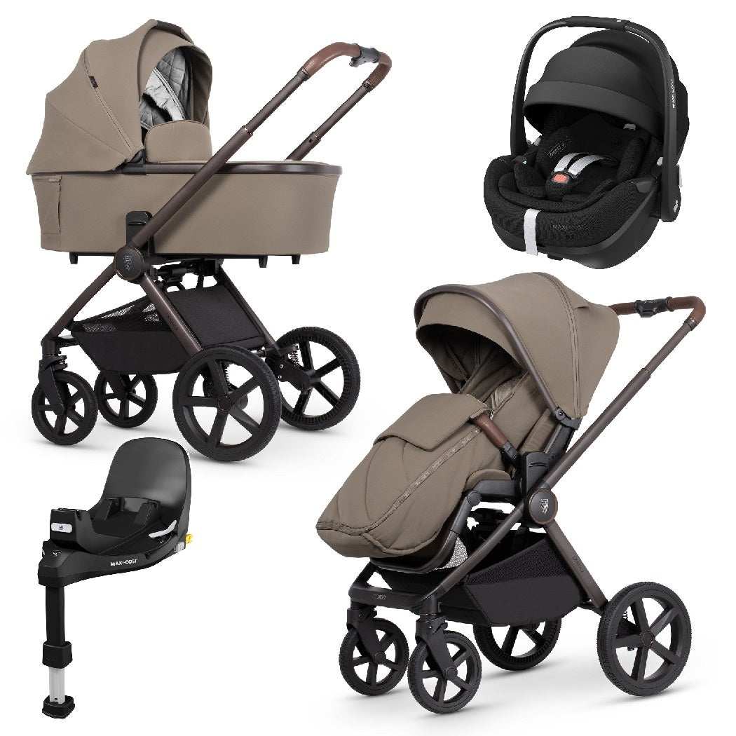 Venicci Upline 2 - Powder - 3in1 Travel System with Maxi-Cosi Pebble 360 Pro² and Base