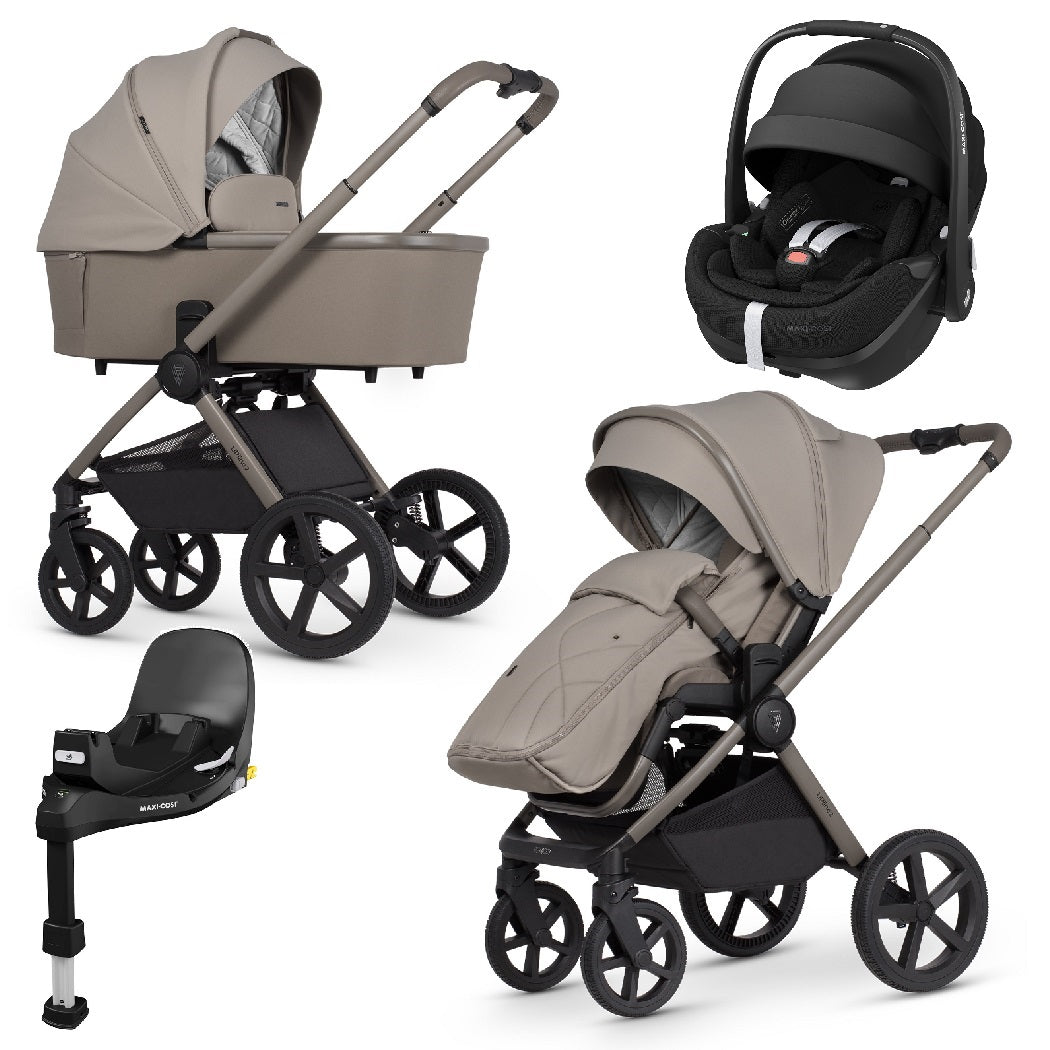 Venicci Upline 2 - Taupe - 3in1 Travel System with Maxi-Cosi Pebble 360 Pro² and Base