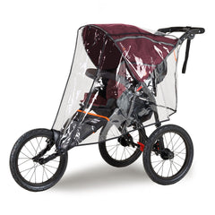 Out n About Nipper Sport v5 Pushchair (Forest Black) - showing the pushchair wearing the included raincover