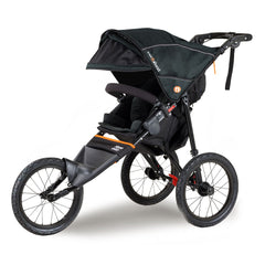Out n About Nipper Sport 360 v5 Pushchair (Forest Black) - showing the pushchair with its hood and sun mesh visor extended