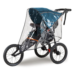 Out n About Nipper Sport v5 Pushchair (Highland Blue) - showing the pushchair wearing the included raincover