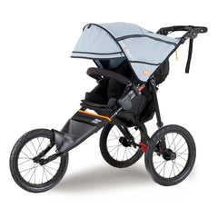 Out n About Nipper Sport 360 v5 Pushchair (Rocksalt Grey) - showing the pushchair with its hood and sun visor lowered