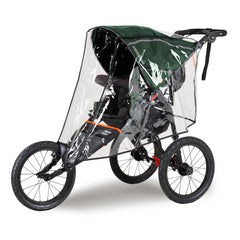 Out n About Nipper Sport v5 Pushchair (Sycamore Green) - showing the pushchair wearing the included raincover
