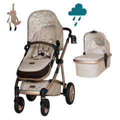 Cosatto Wow 2 Pram & Pushchair - Whisper - showing the carrycot, pushchair and hanging toy