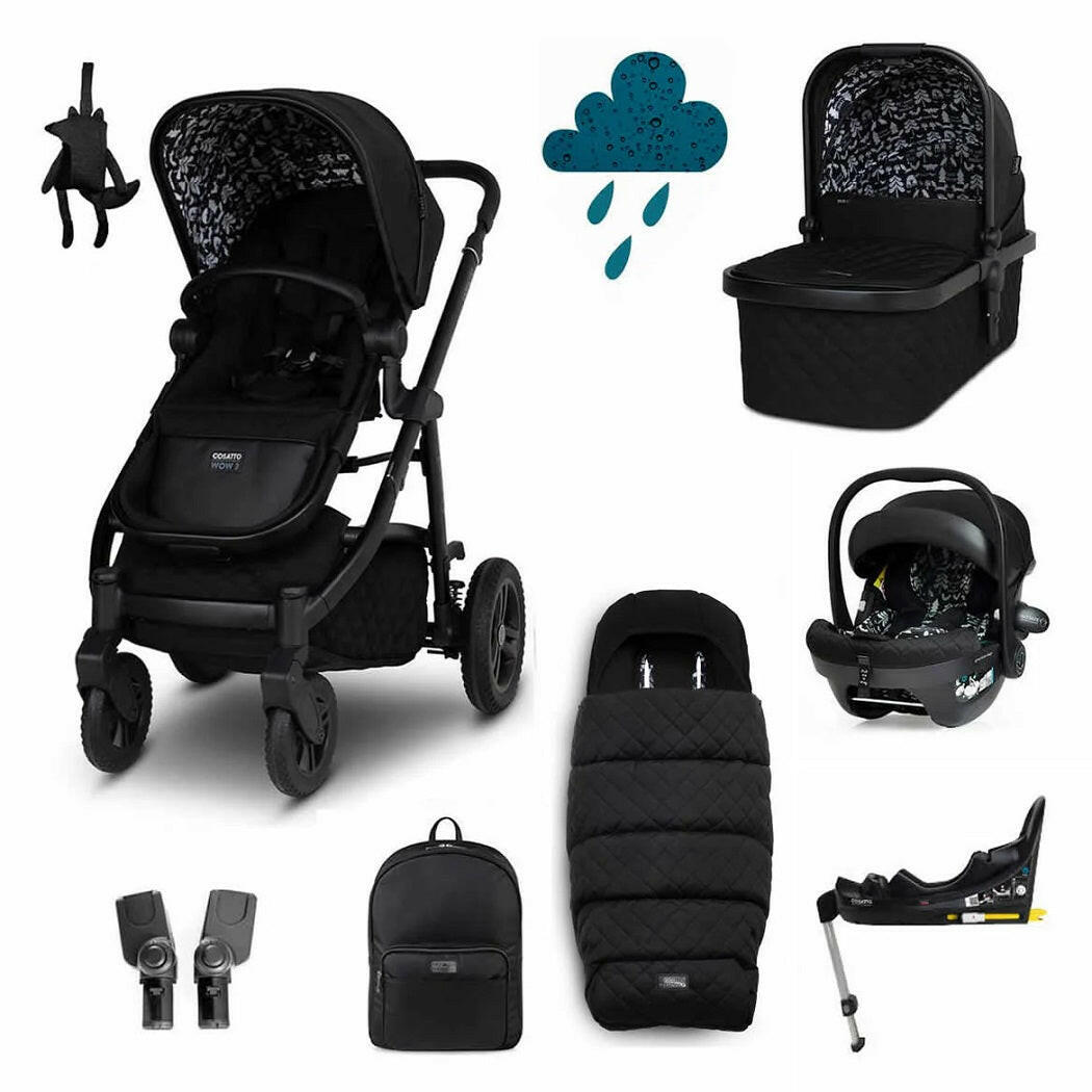Cosatto Wow 3 Everything Bundle - Silhouette showing the bundle`s contents
