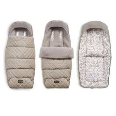 Cosatto Wow 3 Everything Bundle - Whisper showing the included footmuff