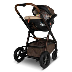 Cosatto Wow 3 Everything Bundle - Foxford Hall showing the car seat attached to the chassis
