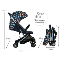 Cosatto Yo! Stroller - Beep Beep - side view, with dimensions