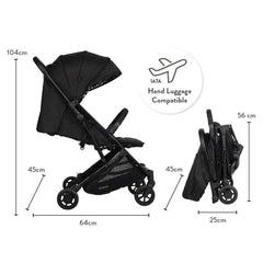 Cosatto Yo! Silhouette Stroller side view, with dimensions