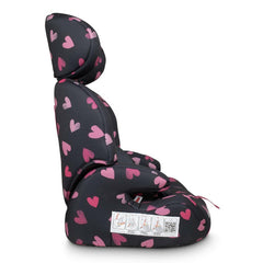 Cosatto Zoomi Group 123 Car Seat with 5 Point Plus - Charcoal Lighthearted - side view, with seat belt guide