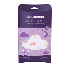 Clevamama Baby Swaddle to Sleep Wrap (Coral Clouds) - shown here in its packaging