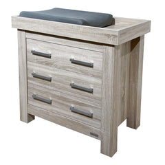 BabyStyle Bordeaux Nursery Furniture Set (Ash) - showing the chest of drawers with the changing top fitted (changing mat not included)