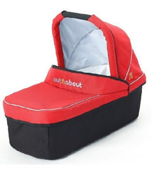 Out n About Nipper Carrycot (Carnival Red) - quarter view