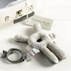 iCandy Newborn Gift Set in Cosy Cable Knit  - soft toy with clip