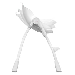 Oribel Cocoon Highchair (Pistachio) - side view, showing the three reclining positions available
