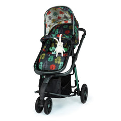 Cosatto Giggle 3 Pram & Pushchair (Hare Wood) - quarter view, showing the pushchair in forward-facing mode