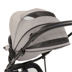 BabyStyle Hybrid Edge 2 Stroller (Mist) - rear view, showing the hood`s peek-a-boo and ventilation windows