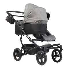 Mountain Buggy Duet V3 Carrycot Plus 2018+ - Herringbone - rear view with one carrycot