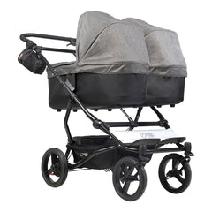 Mountain Buggy Duet v3.2 Carrycot Plus - 2018+ (Herringbone) - rear view, shown here with two carrycots