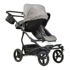 Mountain Buggy Duet V3 Carrycot Plus - 2018+ (Herringbone) - rear view with one parent-facing seat