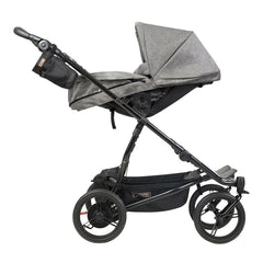 Mountain Buggy Duet V3 Carrycot Plus - 2018+ (Herringbone) - side view with two parent-facing seats
