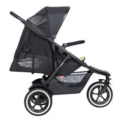 Phil & Teds Sport Buggy v6 (Black) - side view, shown here with seat fully reclined