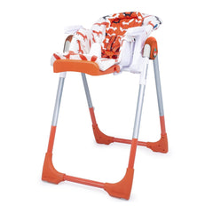 Cosatto Noodle 0+ Highchair (Mister Fox) - quarter view, shown here as the cradle with newborn liner and seat reclined