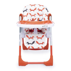 Cosatto Noodle 0+ Highchair (Mister Fox) - front view, shown here at its lowest height
