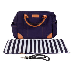 Mountain Buggy Urban Jungle - Luxury Collection Bundle (Nautical) - front view, showing the included changing bag with its mat and clips